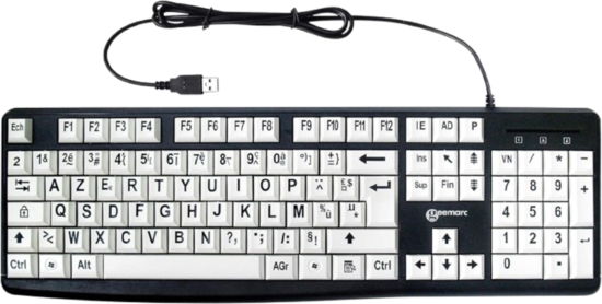 Clavier alphanumérique filaire  pour personnes malvoyantes