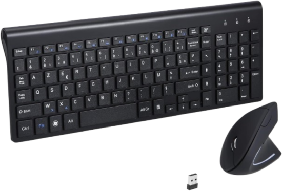 Ensemble clavier souris ergonomique sans fil slim