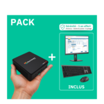 Ensemble ordinateur avec écran 24'' ergonomique et clavier souris sans fil rechargeable