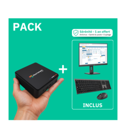 Ensemble ordinateur avec écran 24'' ergonomique et clavier souris sans fil rechargeable