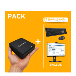 Ensemble ordinateur avec écran 24'' webcam intégrée  et clavier souris sans fil rechargeable